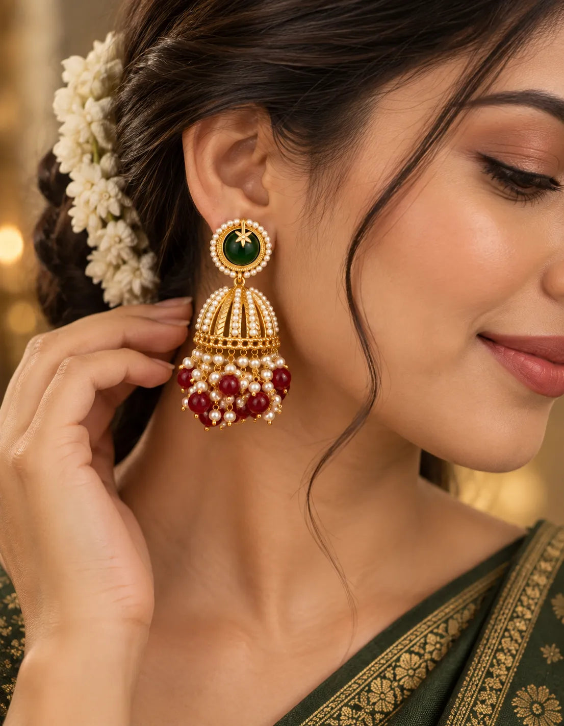 Nandini Pure Brass Jhumkis
