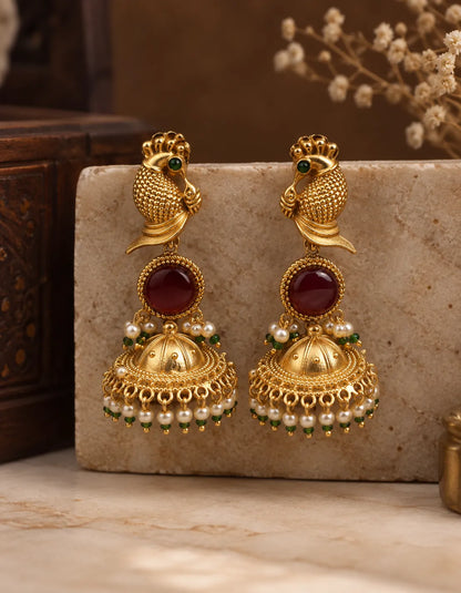 Mayuri Pure Brass Jhumkis