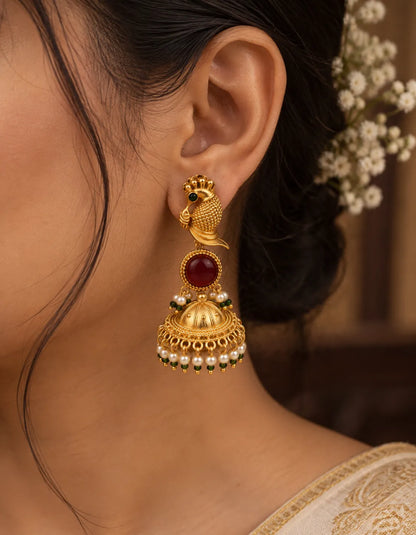 Mayuri Pure Brass Jhumkis