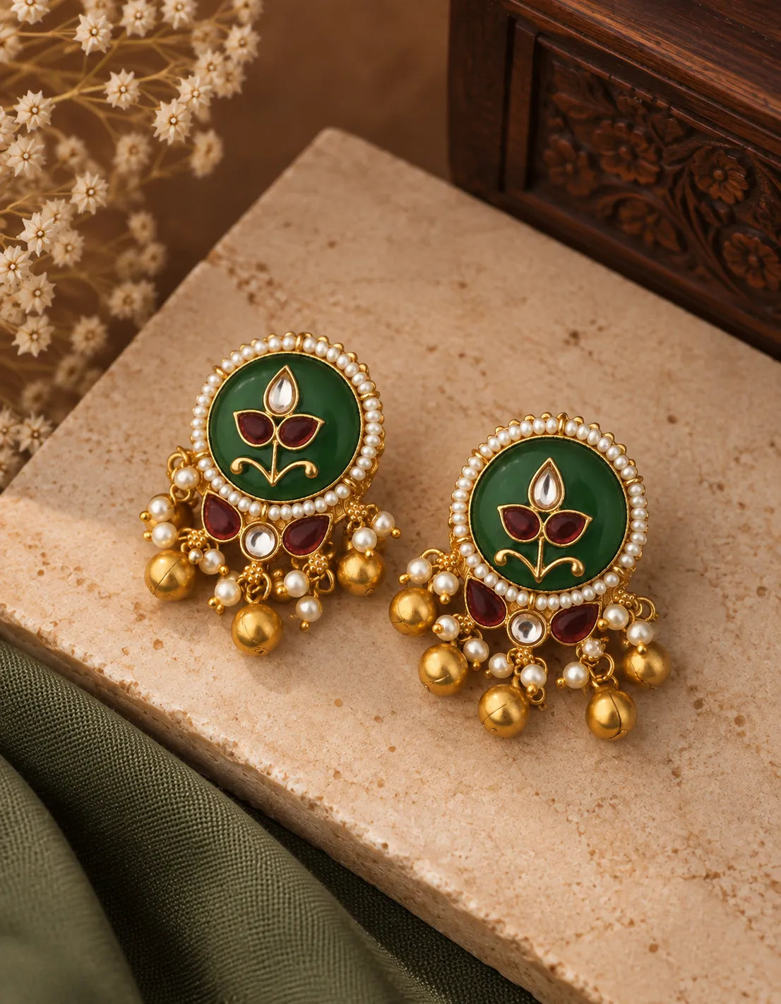 Vrinda Pure Brass Earrings