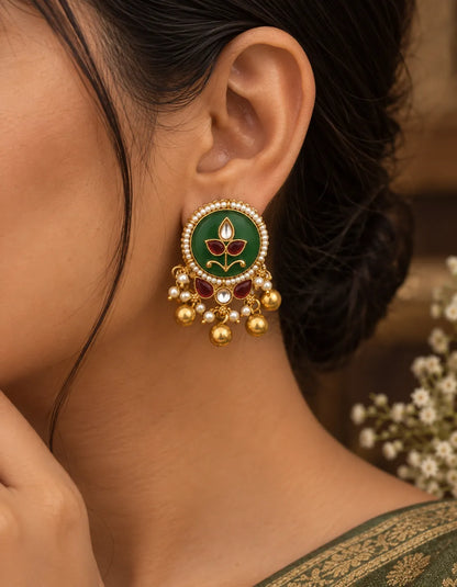 Vrinda Pure Brass Earrings