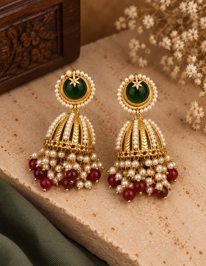 Nandini Pure Brass Jhumkis