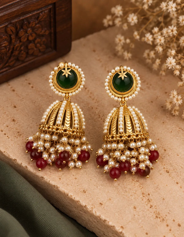Nandini Pure Brass Jhumkis