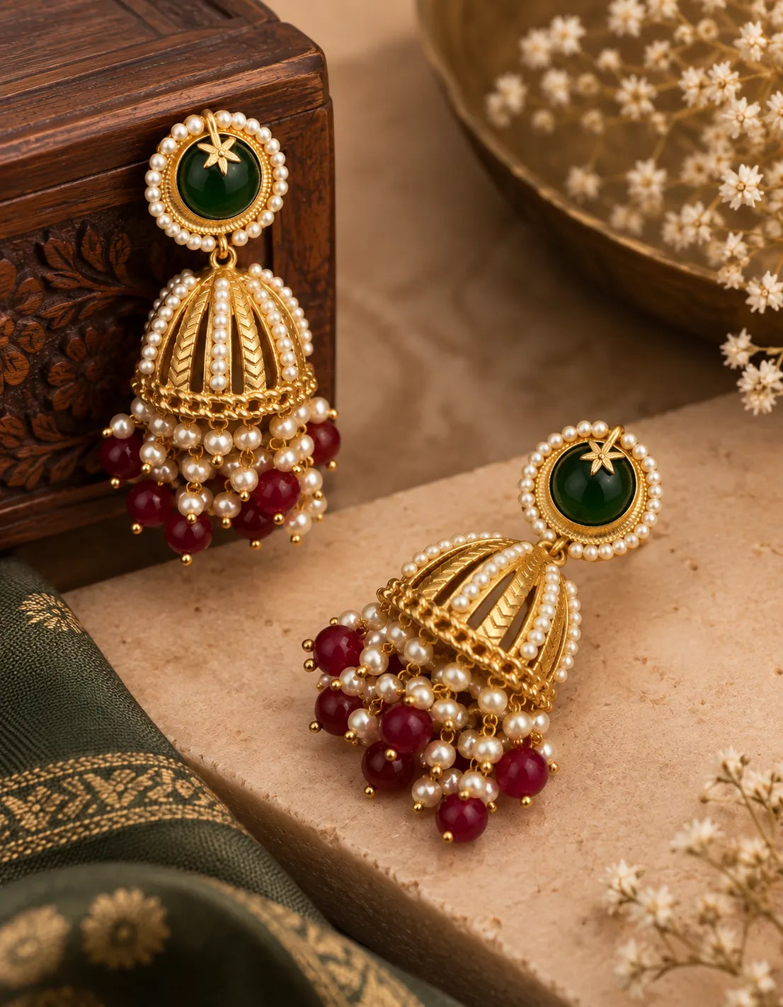 Nandini Pure Brass Jhumkis