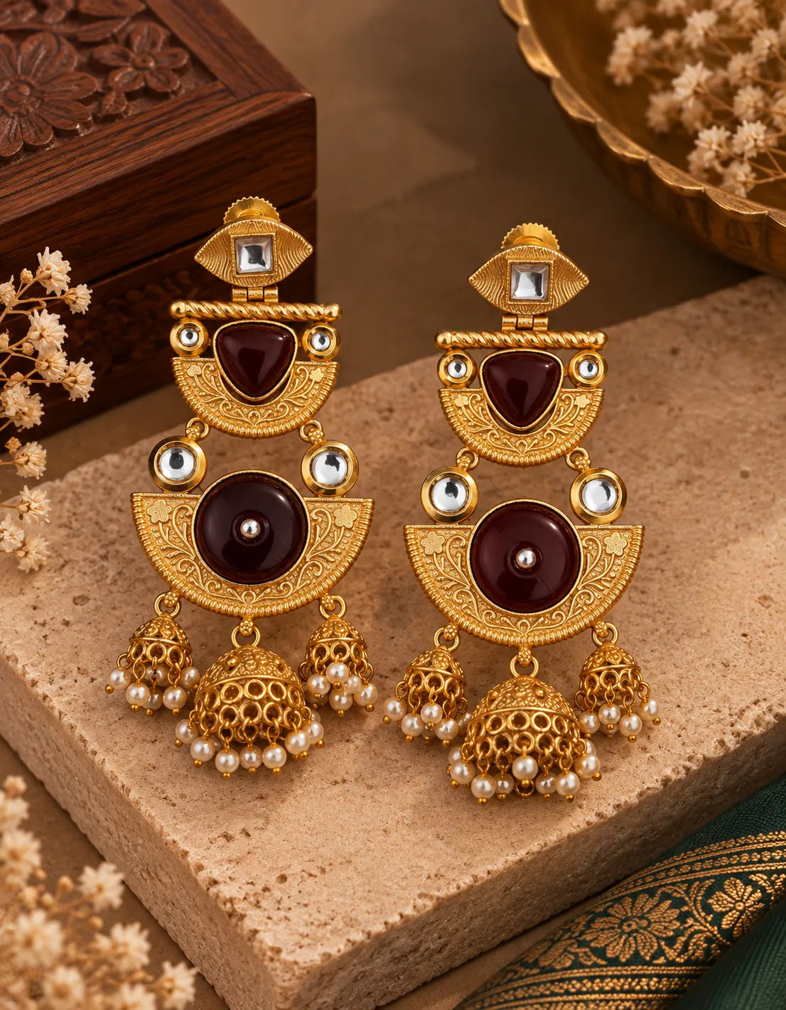 The Meher Crescent Jhumkas