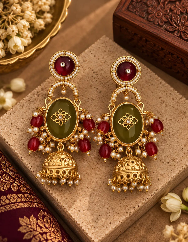 The Kalyani Jewel-Tone Jhumkas