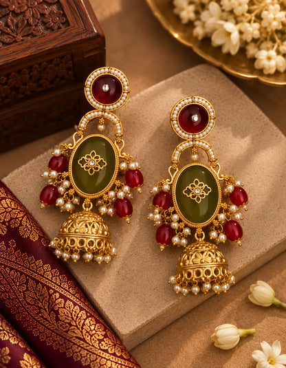 The Kalyani Jewel-Tone Jhumkas