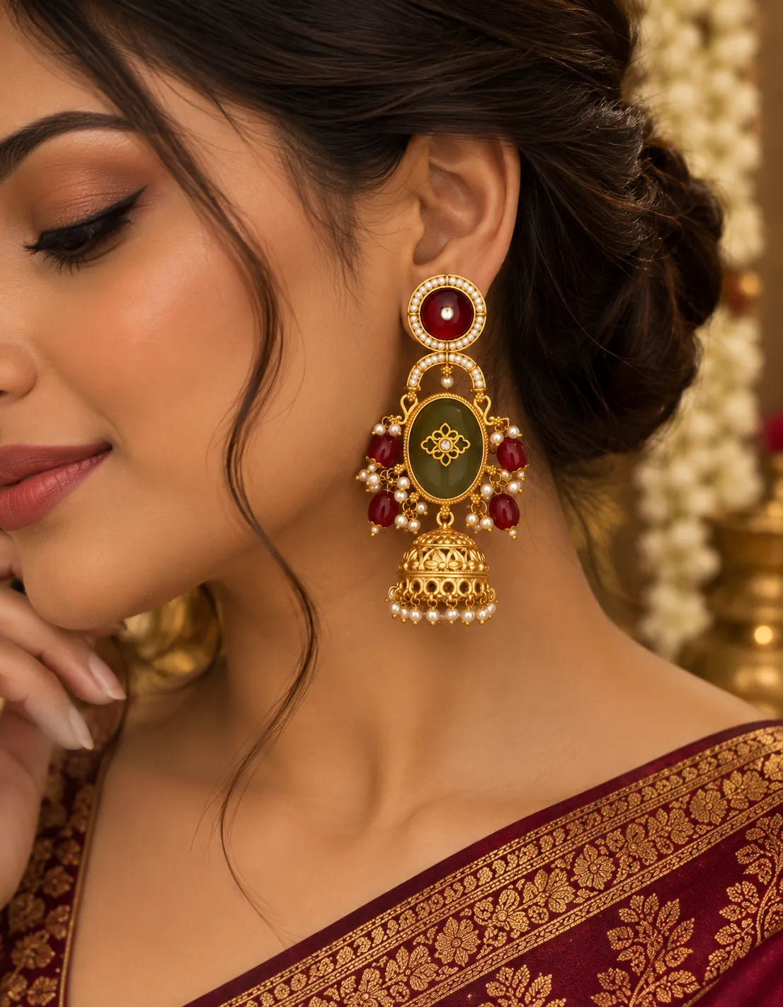 The Kalyani Jewel-Tone Jhumkas