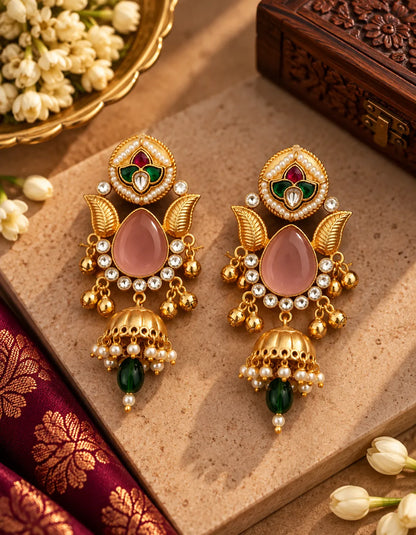 Pallavi Blush Jhumkas