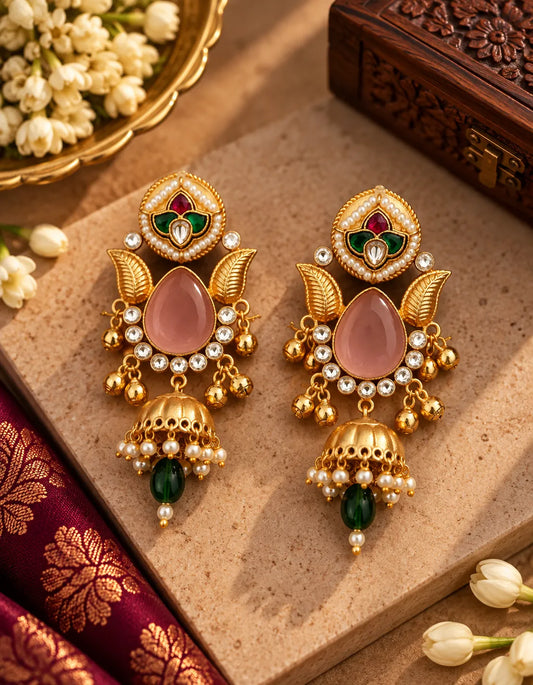 Pallavi Blush Jhumkas