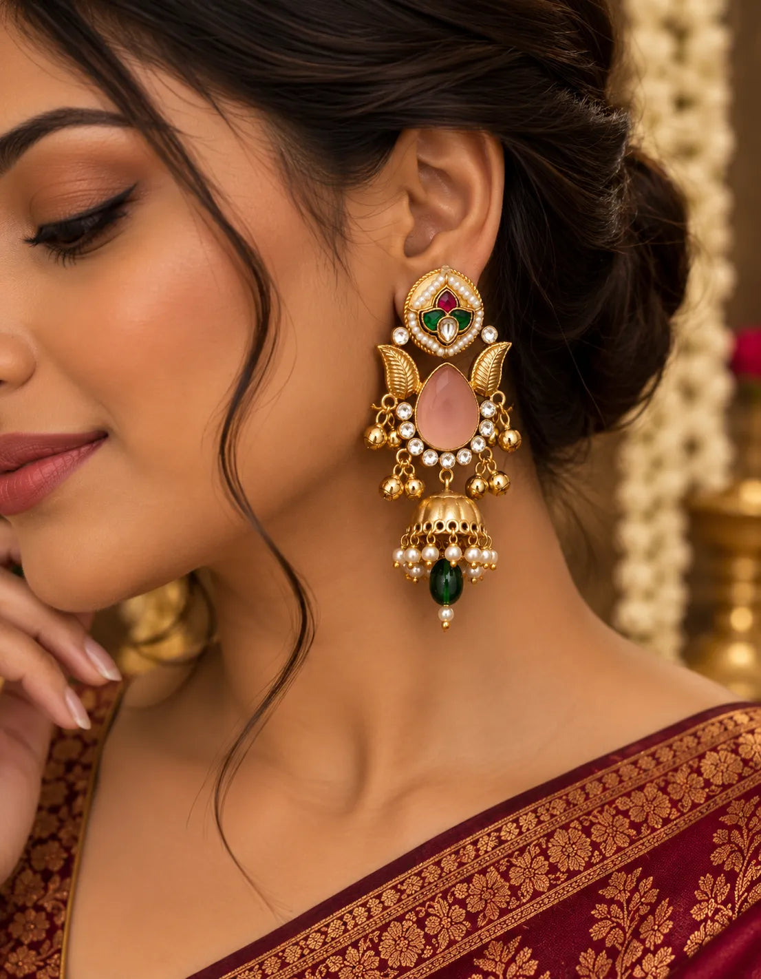 Pallavi Blush Jhumkas